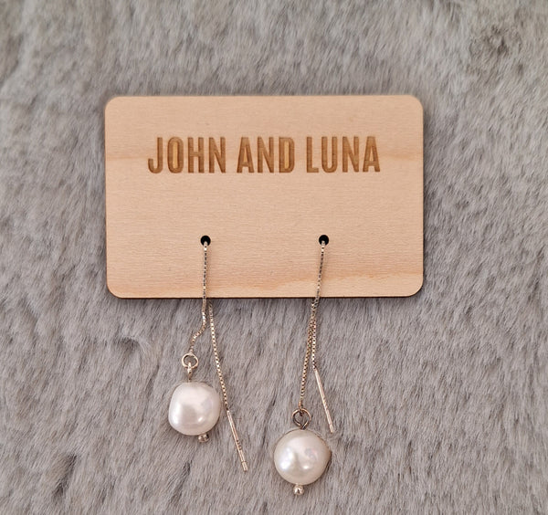 Freshwater Pearl Thread Drop Earrings