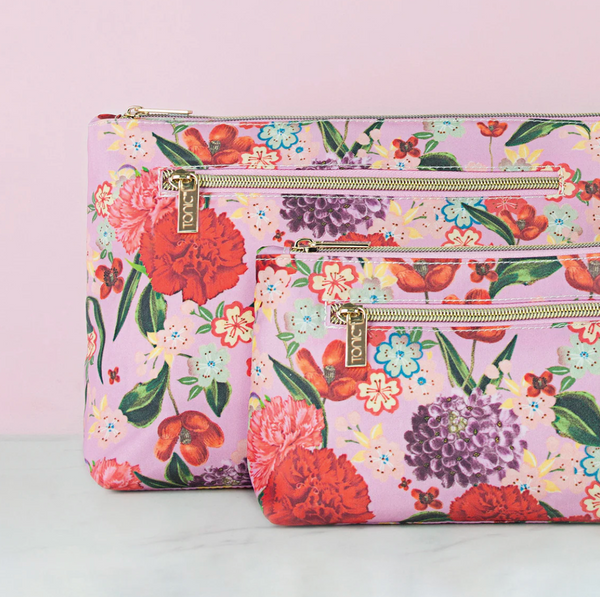 Large Cosmetic Bag - Romantic Garden