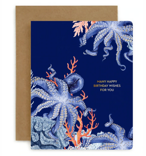 Octopus Birthday - Greeting Card